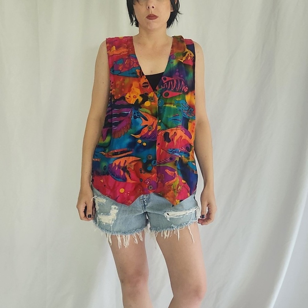 90s Funky Colorful Vest